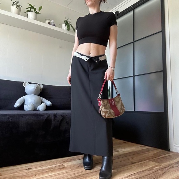 The Perfect Black Fold Over Maxi Skirt - Picture 5 of 8